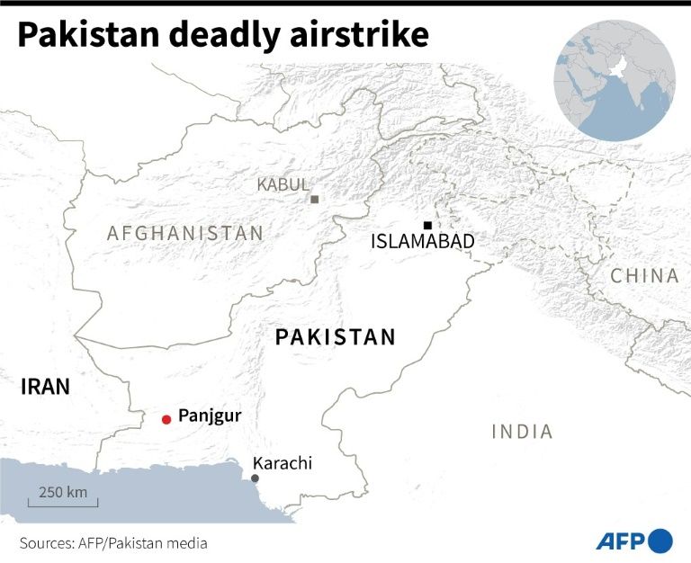 Map Pakistan Locating Panjgur Balochistan Province Near Where Iran Launched Deadly Airstrike 