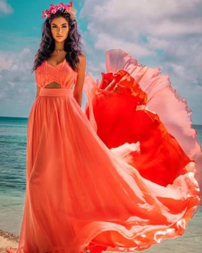 Anja Radic's Stunning Pink Sunset Gown Turns Heads on Instagram