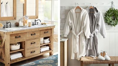 Sink into the the winter Pottery Barn Warehouse Sale — bathroom buys with up to 50% off