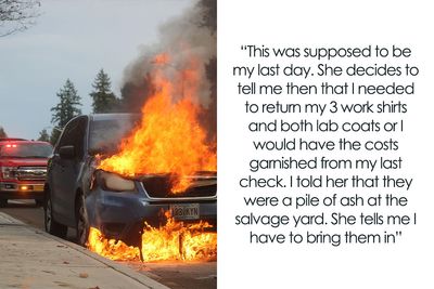 Company Demands Woman Returns Uniform That They Know Has Burned To Ashes, She Complies Maliciously