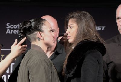 Video: UFC 297 press conference faceoffs with two title fights, Allen vs. Evloev, more