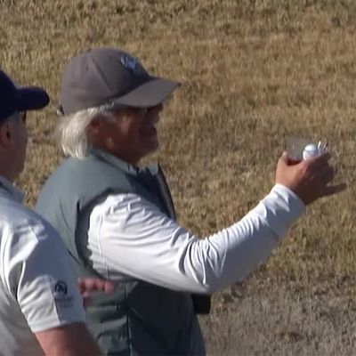 Adam Schenk hit his approach shot into a fan’s drink then proceeded to make birdie