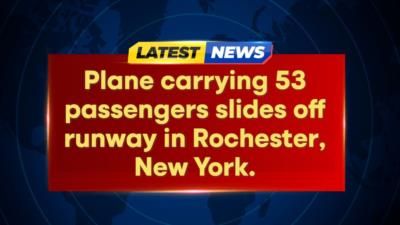 Winter storm causes plane to slide off runway, no injuries