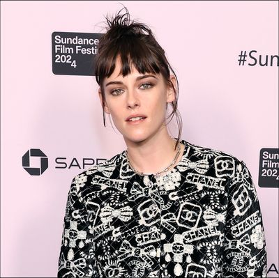 Kristen Stewart Wore an Edgy Chanel Print Pantsuit to the 2024 Sundance Film Festival