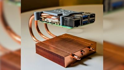 Raspberry Pi 5 delidded and topped with Peltier element for the ultimate cooling test