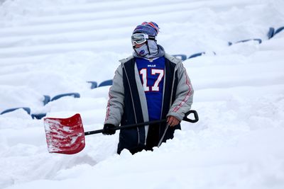 Hundreds of Bills fans reportedly shoveled snow for $20/hour at Buffalo’s Highmark Stadium before Chiefs game