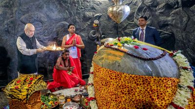 Amit Shah visits Assam's Mahabhairab Temple, participates in cleanliness drive