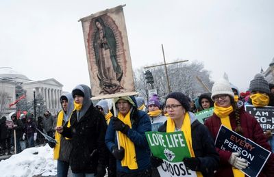 Anti-abortion Activists March On Snowy Washington