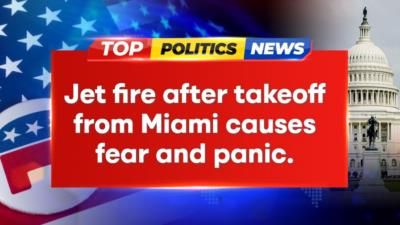 Jet catches fire during takeoff in Miami. Stay informed for details