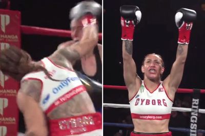 Video: Cris Cyborg lands 81-second walkoff KO in latest boxing bout