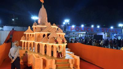 Ayodhya Ram temple scale model on display at Hyderabad exhibition