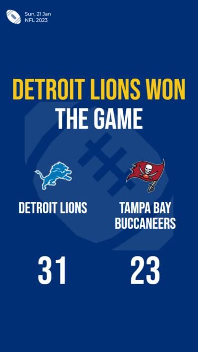 Lions defeat Buccaneers 31-23 in NFL Divisional Round matchup