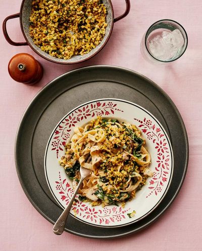 Rukmini Iyer’s quick and easy recipe for mushroom, leek and spinach tagliatelle