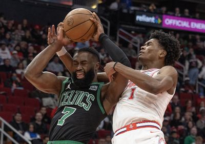 Celtics win a tough one on the road vs. Rockets as Jaylen Brown triple-doubles