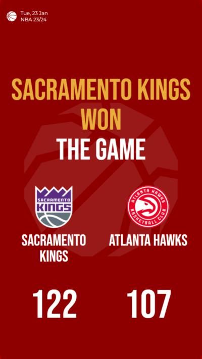 Sacramento Kings triumph over Atlanta Hawks in impressive 122-107 victory