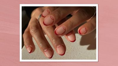 These modern red French tip nails guarantee sophistication, not cheese, this Valentine's Day