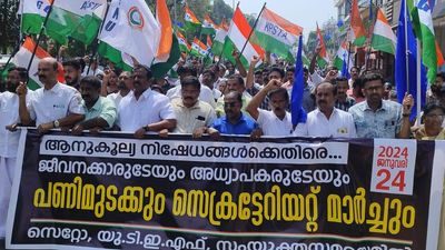 Public service delivery at govt. offices across Kerala hit as pro-Congress and BJP State employees strike work