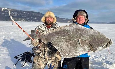 109-pound halibut caught through the ice in the name of science