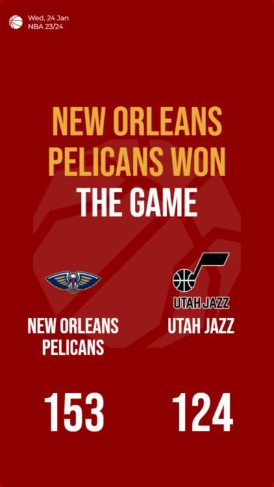 New Orleans Pelicans dominate Utah Jazz with a 29-point victory
