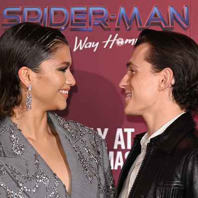 Tom Holland Is Apparently As Transfixed by Girlfriend Zendaya’s Schiaparelli Look As the Rest of Us