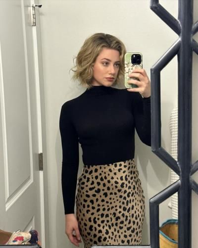 Lili Reinhart Radiates Beauty with Hydrated Skin in Chic Attire