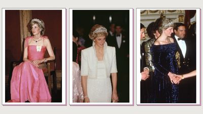 32 of Princess Diana's best tiara moments, from glamorous dinners to her wedding day