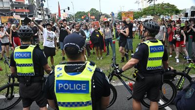 Protest forces Gabba lockdown ahead of play
