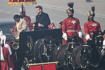 India Fetes France's Macron At Annual Military Parade