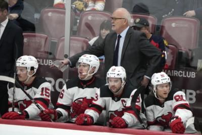 Devils Coach Lindy Ruff Injured, Misses Third Period Loss