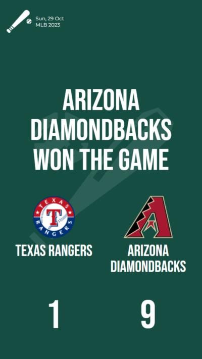 Arizona Diamondbacks dominate Texas Rangers in a 9-1 victory
