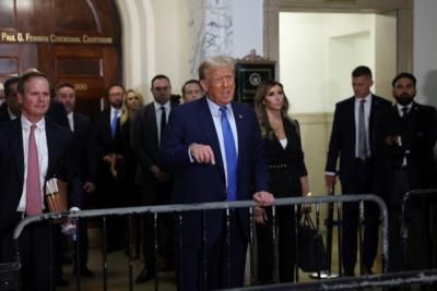 Trump walks out of court during closing arguments in defamation trial