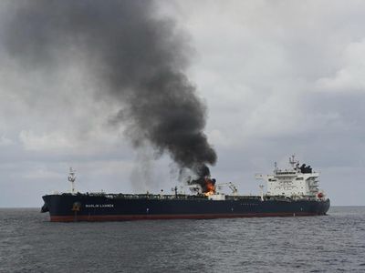 Crew extinguishes fire on oil tanker hit by Houthi missile off Yemen coast
