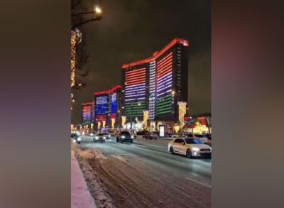 Republic Day celebrations: Moscow's Novy Arbat building lightens up with Indian and Russian flags