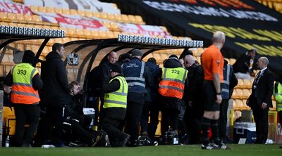 WATCH: Port Vale fan runs onto pitch and chases referee off after Portsmouth win late penalty