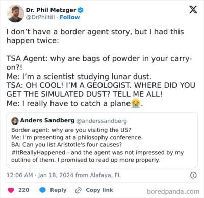 Airport security experiences shared on social media are relatable and amusing