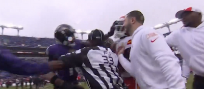 Cameras caught the Ravens’ Arthur Maulet throwing a punch in pregame exchange with Chiefs players