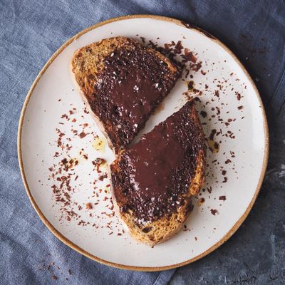 Chocolate toast with olive oil and sea salt recipe by Claire Thomson