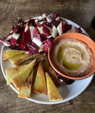 Rachel Roddy’s bean puree with radicchio and fried bread dippers – recipe