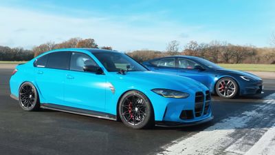 A BMW M3 Needs More Than 1,000 HP To Keep Up With a Tesla Model S Plaid