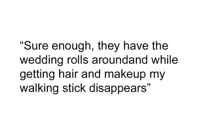 Bridezilla Hides Veteran’s Cane That Doesn’t Fit Her Wedding Aesthetic, Regrets It Immediately