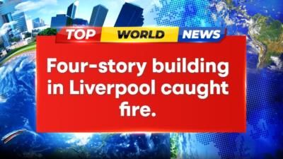 Liverpool building engulfed in fire; evacuation underway, no injuries reported