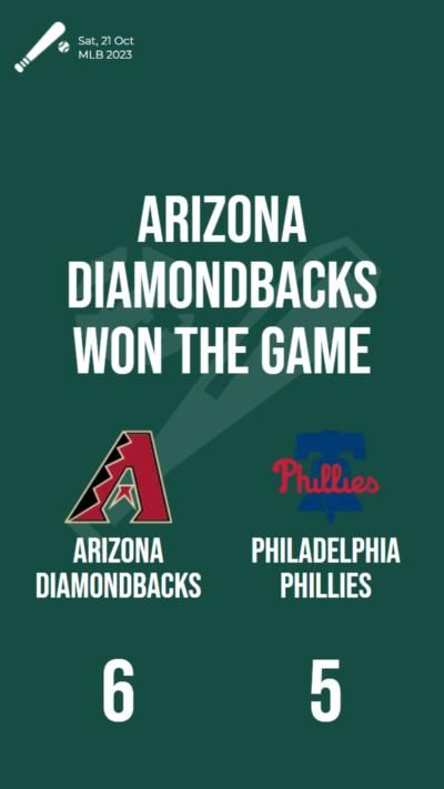Arizona Diamondbacks defeat Philadelphia Phillies in a close 6-5 victory