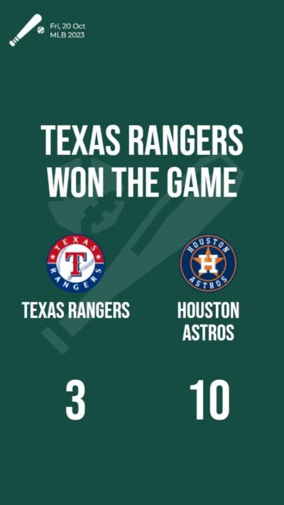 Houston Astros dominate Texas Rangers with a 10-3 victory