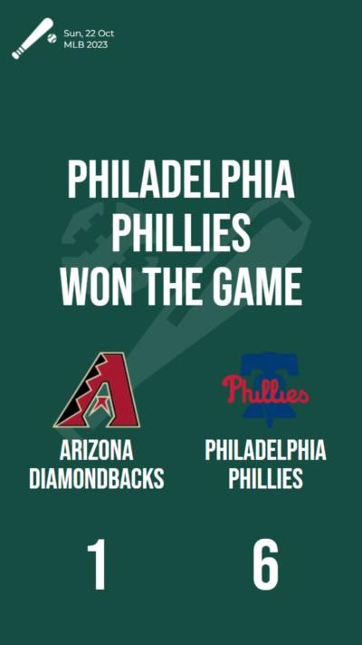 Philadelphia Phillies defeat Arizona Diamondbacks with a final score of 6-1