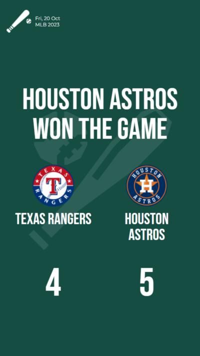 Houston Astros edge out Texas Rangers in thrilling 5-4 victory