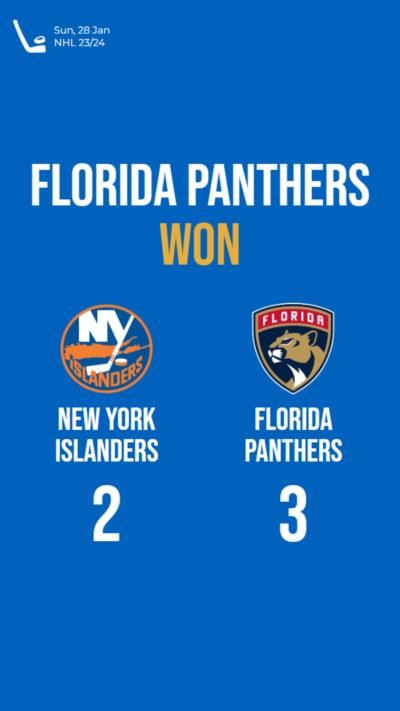 Florida Panthers outlast New York Islanders in intense NHL battle