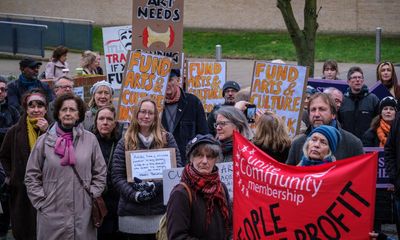 ‘This system is broken’: protesters say Suffolk cuts encapsulate UK arts crisis