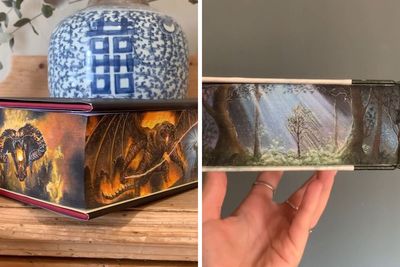 Artist Provides A Glimpse Into Iconic Scenes By Painting Them On The Edges Of Famous Books (56 Pics)