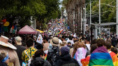 Protesters target police during Midsumma Pride March