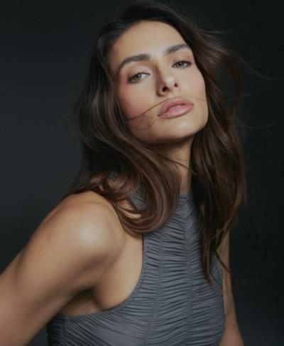 Renata Notni Radiates Elegance and Style in Chic Grey Top